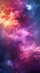 Fototapeta premium Abstract Cosmic Nebula in Vivid Colors