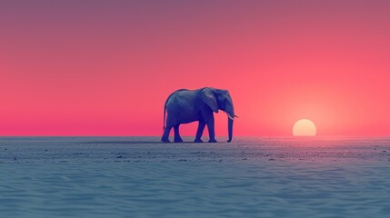 Obraz premium Elephants in Colorful Artistic Illustration