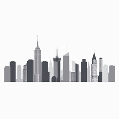 a black and white picture of a city skyline
