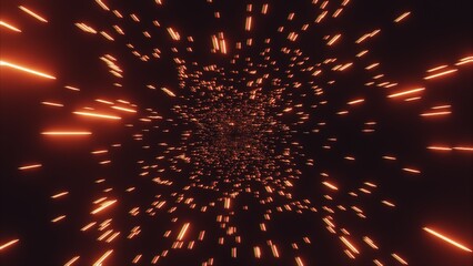 Ember Flight: A Journey Through Fiery Particles in the Dark