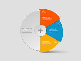 vector circle pie chart infographic templates for presentations, advertising, layouts, annual reports. 3 options, steps, parts.
