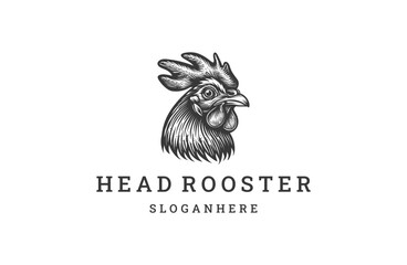 Head rooster logo icon design template vector illustration