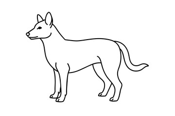 dingo line art silhouette illustration