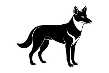 dingo line art silhouette illustration