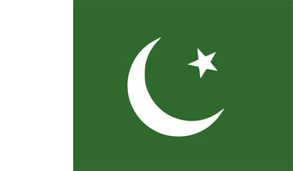 The flag of Pakistan. Flag icon. Standard color. Vector illustration.	

