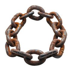 Fototapeta premium rusty chain links transparent background