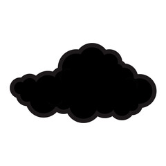 Black Cloud Doodle Vector 