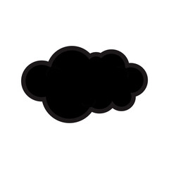 Black Cloud Doodle Vector 