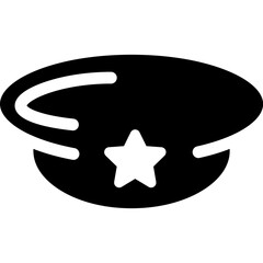 Officer's Hat Silhouette Icon