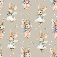 Fototapeta premium seamless pattern with rabbits