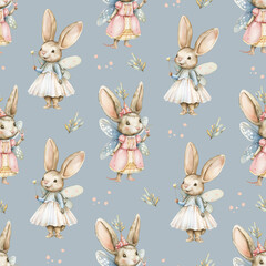 Obraz premium seamless pattern with rabbits