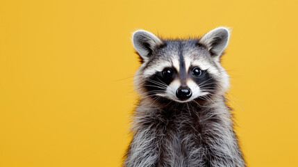 Obraz premium Minimal portrait red panda with yellow background