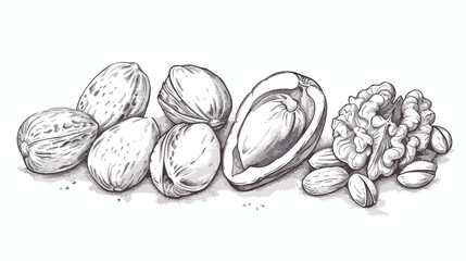 Nuts Four different kinds. Four with almond macadami