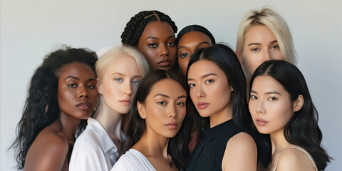 Obraz premium A group of women with different skin tones.