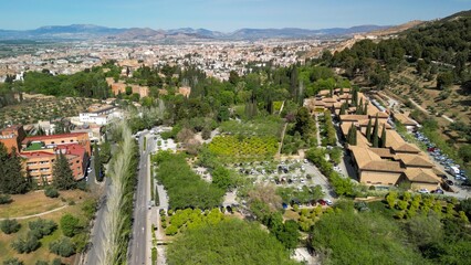 Aerial view of Granada, Andalusia. Southern Spain