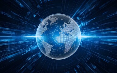 Fototapeta premium blue background with globe