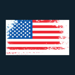 Vector American flag with a worn and aged effect
