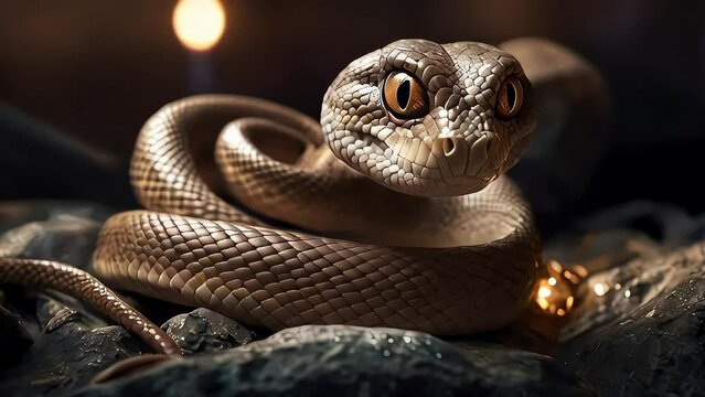 A cute snake, sitting, year of the snake, horoscope, symbol of the year
