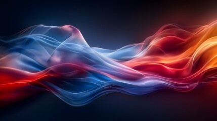 Abstract colorful waves with glowing particles