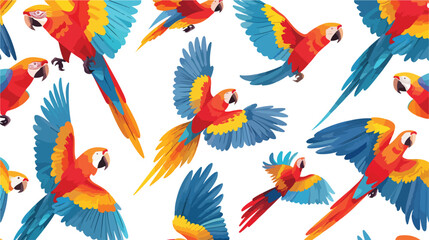 Parrots pattern. Seamless tropical background with ex