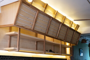 Wooden shelf features