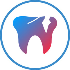 Vector Design Broken Tooth Icon Style