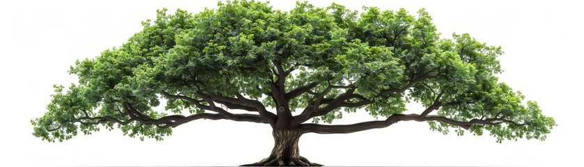 Obraz premium Generate a digital painting of a very large and old tree with a massive root system