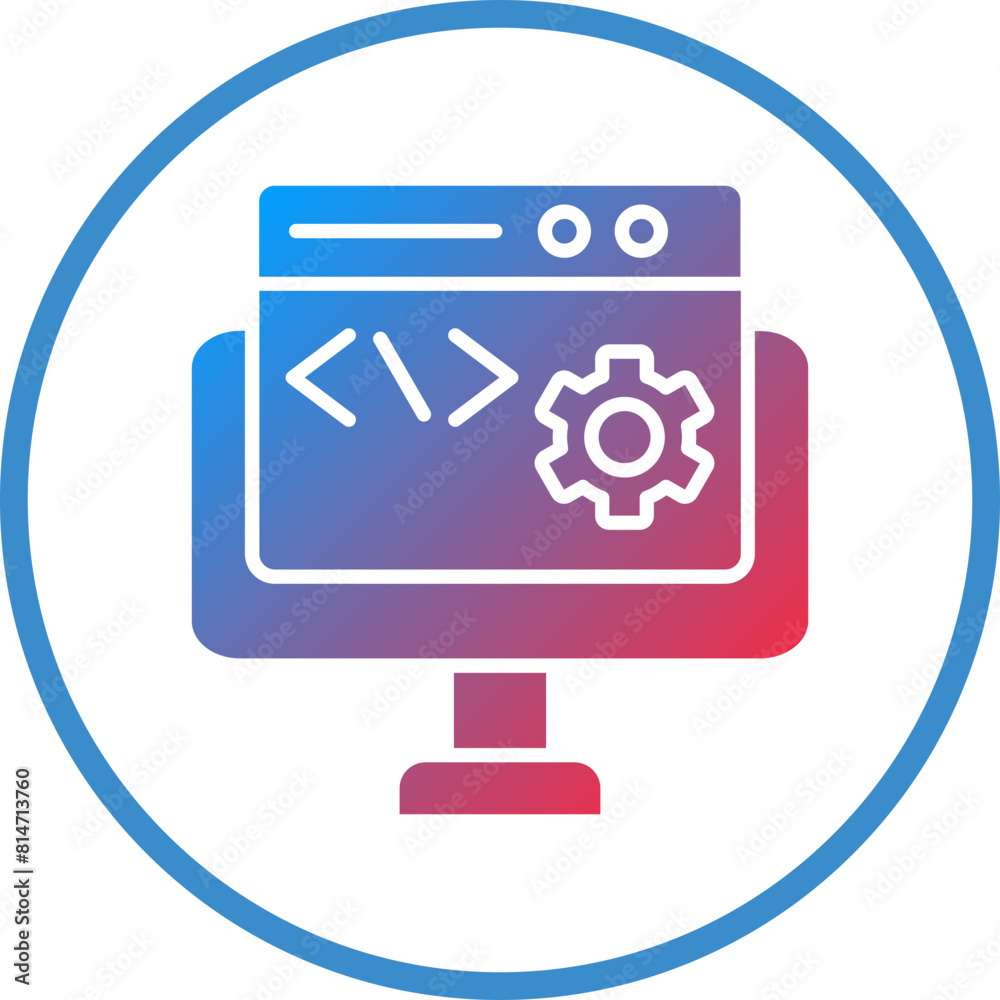 Wall mural vector design code settings icon style