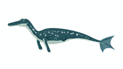 Plesiosaur ancient water animal. Aquatic dinosaur mar