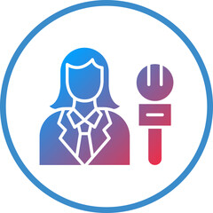 Obraz premium Vector Design Female Journalist Icon Style