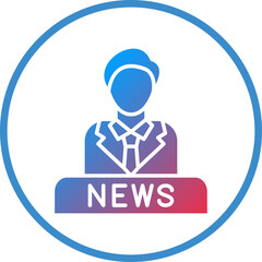 Vector Design News Anchor Icon Style