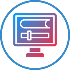 Vector Design Online Lecture Icon Style