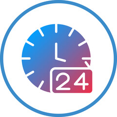 Vector Design 24 Hours Icon Style