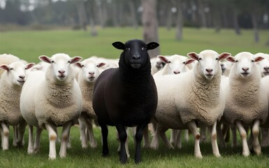 Fototapeta premium sheep and lambs