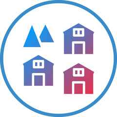Vector Design Village Icon Style
