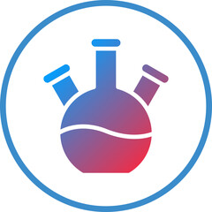 Vector Design Three Neck Flask Icon Style