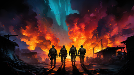 Firestorm battlefield. Special forces