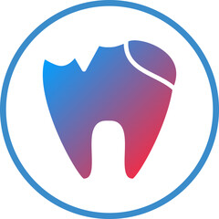 Vector Design Tooth Decayed Icon Style