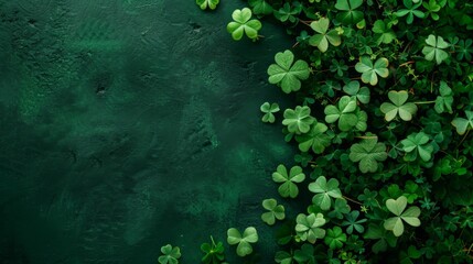 Shamrocks swirl and twirl against a vivid green backdrop