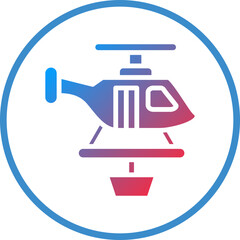 Vector Design Firefighter Helicopter Icon Style