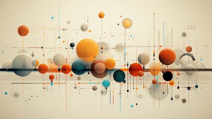 Retro Tech Interface A minimalist background inspired by old computer interfaces, featuring dots forming grids, buttons, and simple geometric patterns in muted tones