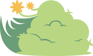 Flat Bush Illustration Element