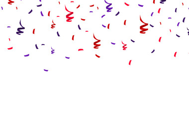 Colorful bright confetti on a transparent background. Holiday vector illustration.