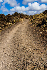 Hiking trail to Caldera Blanca. The path between the 
