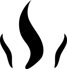 Fire flame icon. Black icon isolated on white background. Fire flame silhouette. Simple icon. 