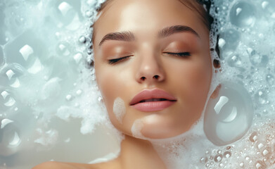 Serene Beauty: Shampoo and Skincare Fashion Ad Campaign