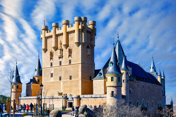 Medieval Alcazar of Segovia, building exterior, Spain