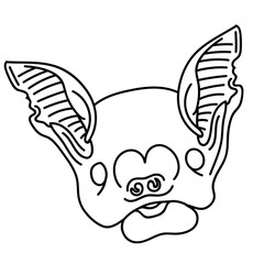 Outline of a bat's face