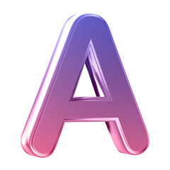 Gradient 3D Font Letter A uppercase