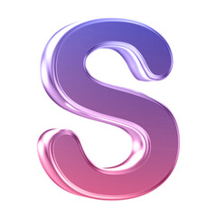 Gradient 3D Font Letter S uppercase